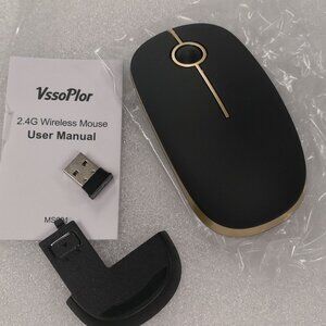 VssoPlor Wireless Mouse 2.4G Slim Portable Silent Optical Mouse with Nano dongle